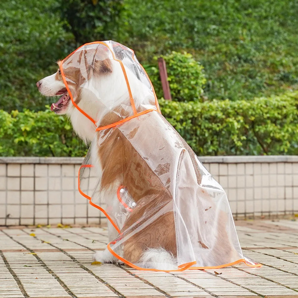 Waterproof Hooded Raincoat for Dogs - Transparent Puppy Poncho