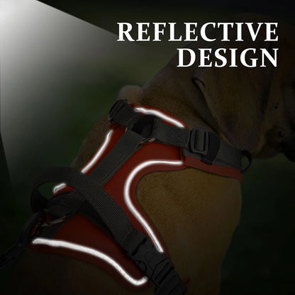 No Pull Reflective Dog Harness - Vest with Control Handle for All Dogs - Happy Tail Center (View 3)