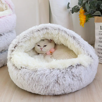 PlushDream Round Cat Bed - Ultra-Soft Plush Cushion for Dogs & Cats - Happy Tail Center