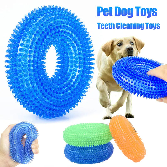 queaky interactive dog chew toy made of durable bite-resistant TPR material, molar cleaning toy for dogs promoting dental health and fun playtime.