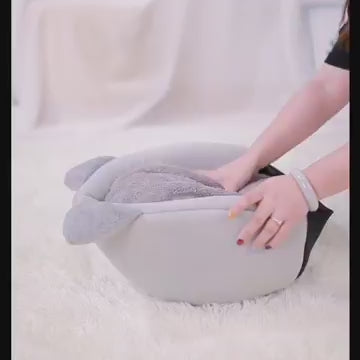 Cozy Cave Nest Cat Bed - Deep Sleep Comfort for Small Dogs and Cats