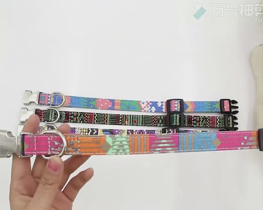 Stunning Bohemian Printing Pet Dog Collars - Fashionable Collars for Trendy Pets