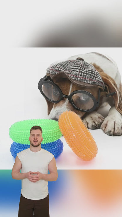 Squeaky Interactive Dog Chew Toy - Bite-Resistant TPR Molar Cleaning Toy